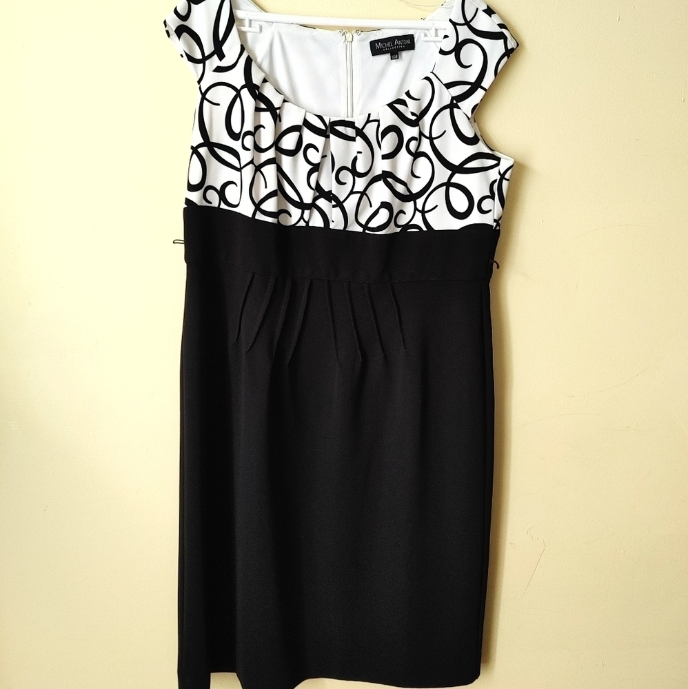 Michel‎ Antoni Collection Black & cream Dress size 14W